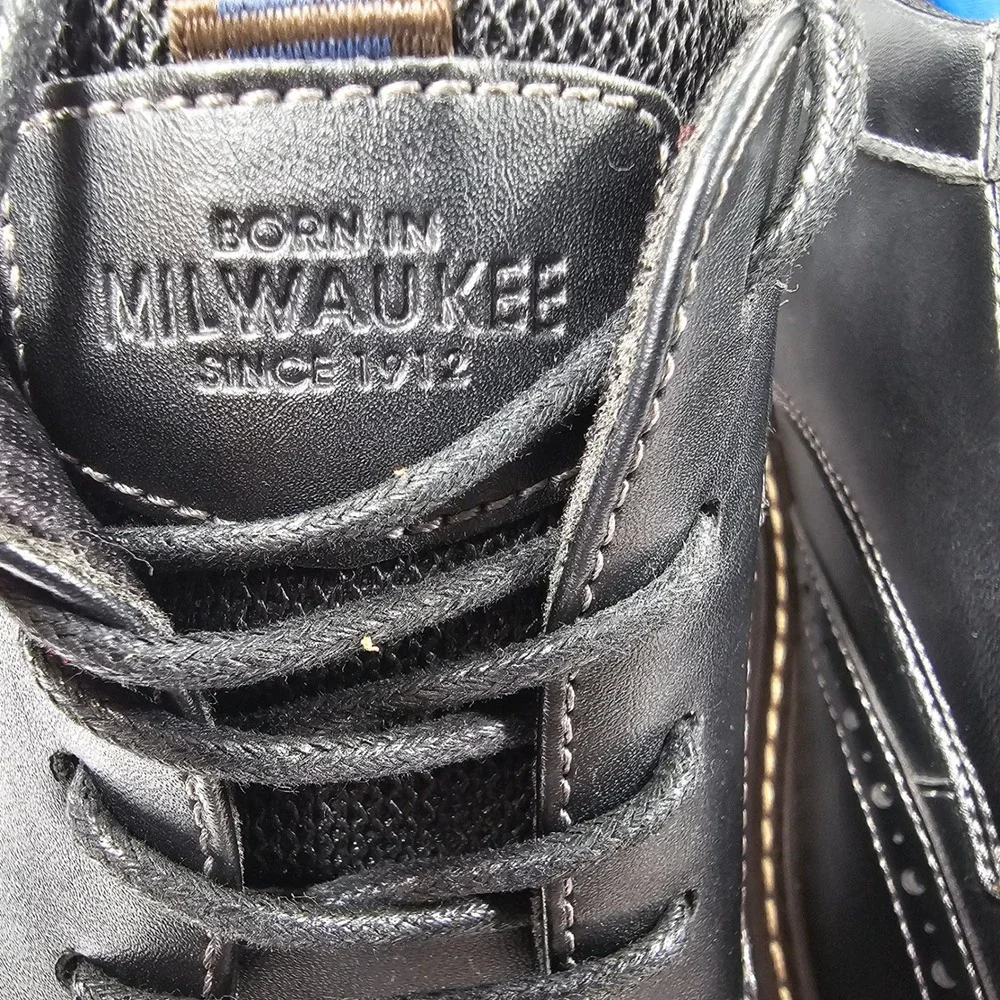 Nunn Bush Wingtip Oxford Mens 10 Black Dual Comfort Brogue Dress Shoes